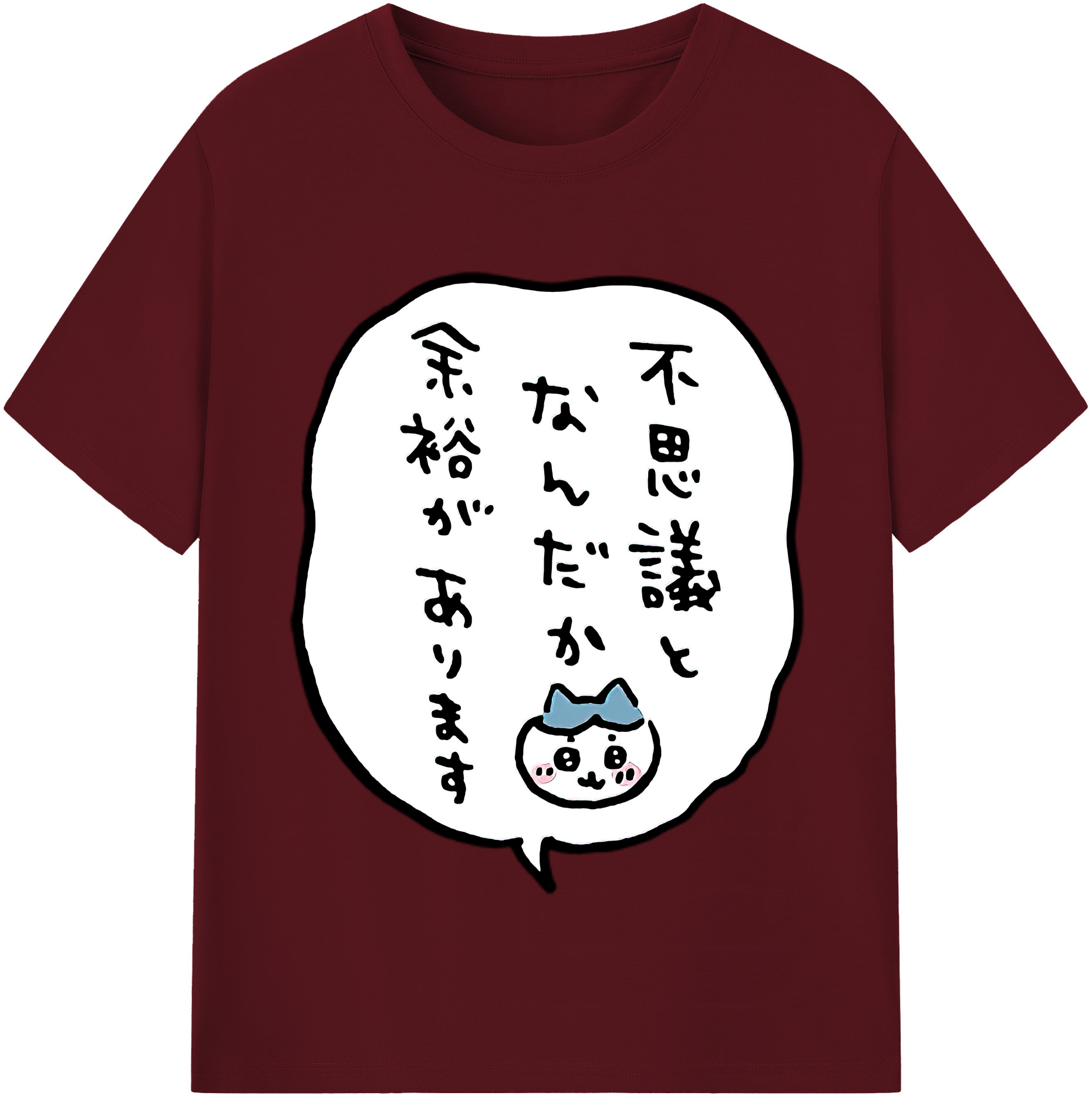 （画像用） ちいかわ ハチワレ Chii-kawa hachiware 綿100％半袖Tシャツ（フロントプリント）
